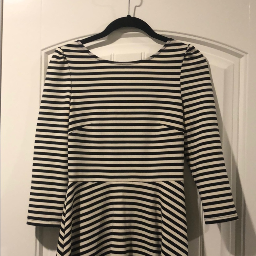 Black and white striped dress